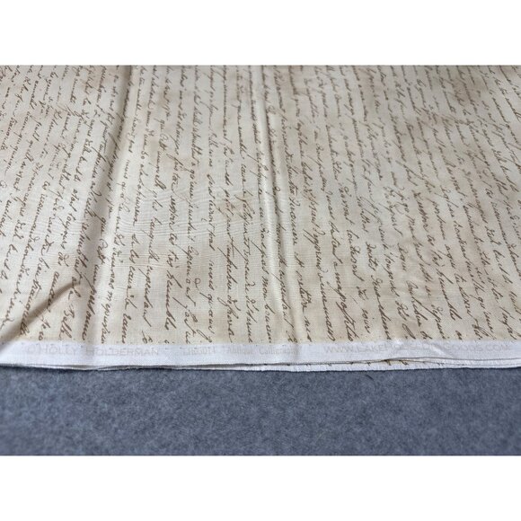 Antique Calligraphy 1/2 yard x 44" Cream Script Fabric by Holly Holderman - Picture 3 of 6